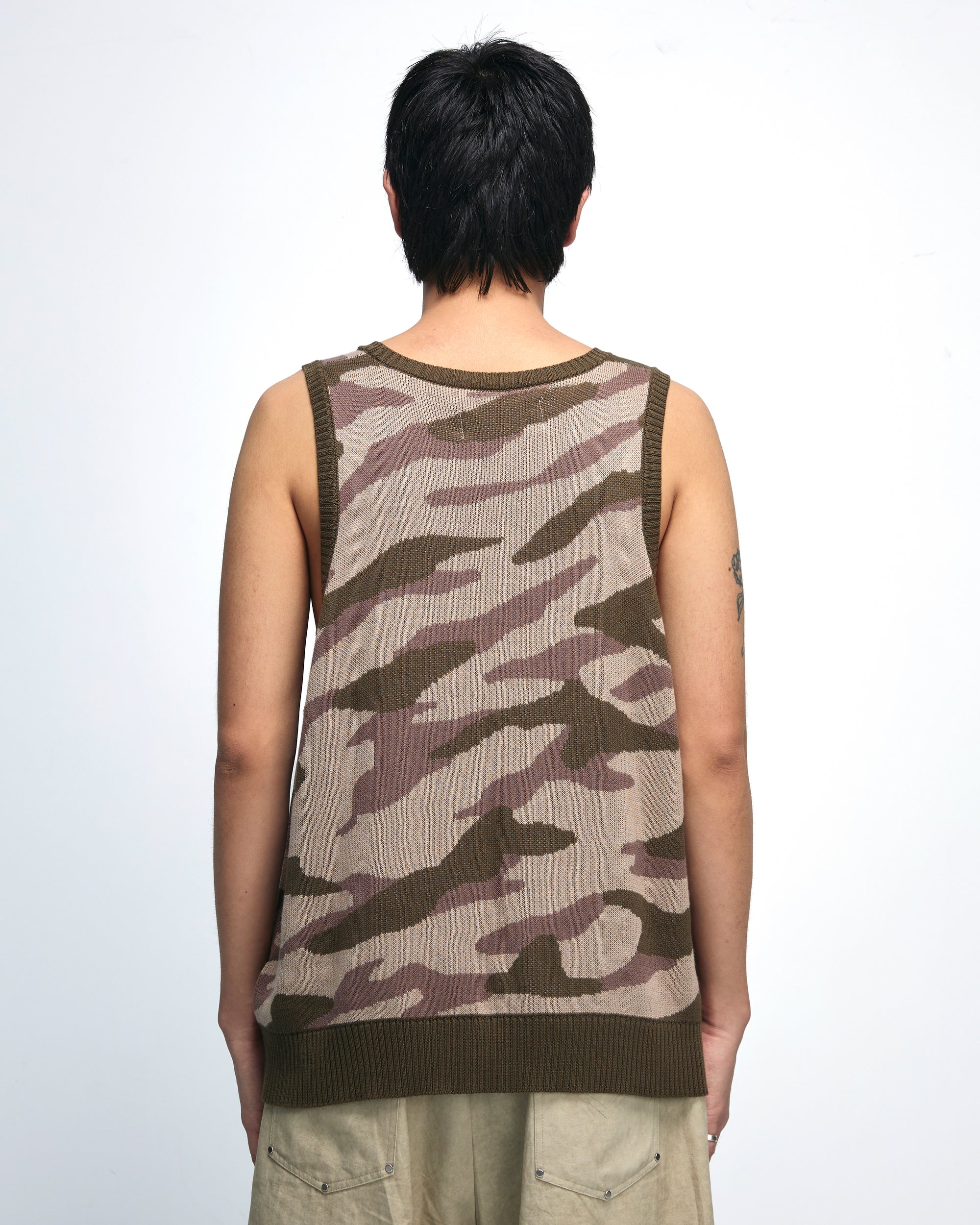 Camo knit vest