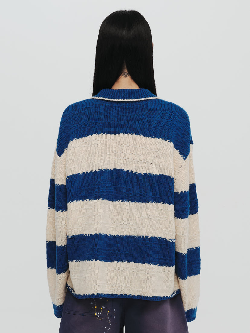 L/s knit stripe shirt