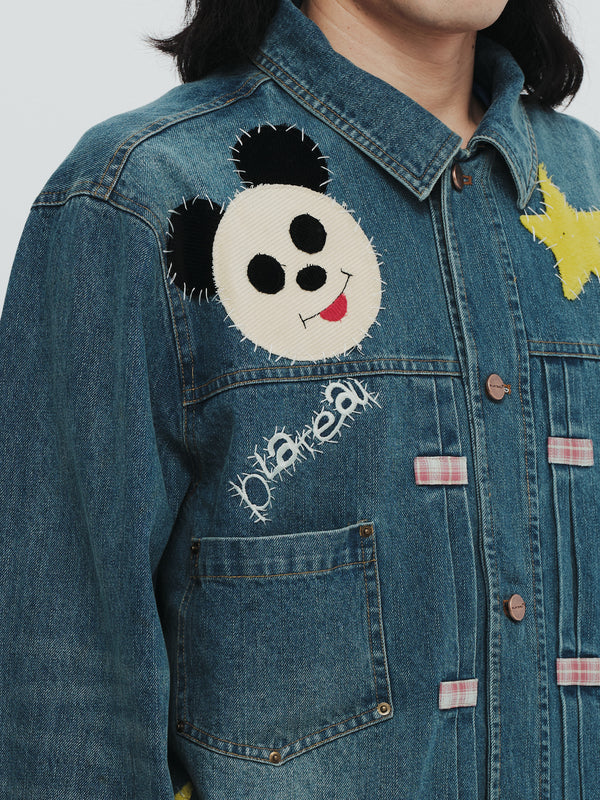 Patch denim jacket